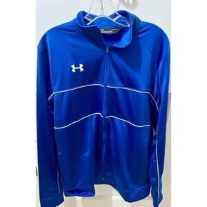 Under Armour Men's Team Knit Warm-Up Full Zip Jacket Royal Blue Classic Size L